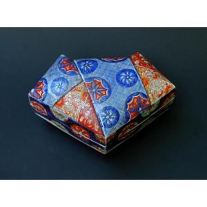 Antique Japanese Porcelain Imari Furoshiki Gift Box Meiji Period 