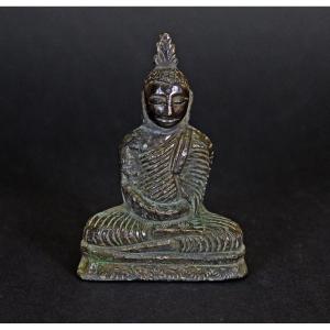 Bouddha De Méditation En Bronze Antique Ceylan Sri Lanka 19ème Siècle