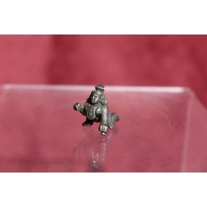 Miniature Dieu Hindou Krishna Enfant (Bal Krishna) Argent Massif, Inde XIXe
