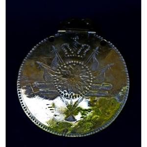 Antique Savoie Muleteer Plaque With Crown Motif, Mid-19th Century