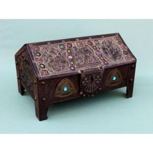 Antique Alfred Daguet Art Nouveau Repoussé Casket, Paris, Circa 1905