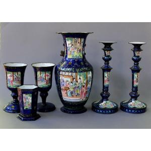 Antique Chinese Canton Enamel Collection For Vietnam, Indochina, 19th Century