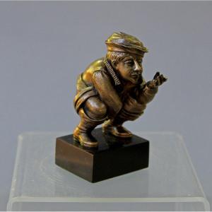 Antique Austrian Vienna Bronze Goldscheisser Dukatenscheisser Comic Figure, Circa 1900