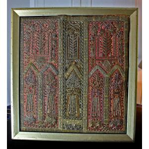 Antique Tunisian Silver & Gold Thread Embroidery, Ottoman Period, 19th Century