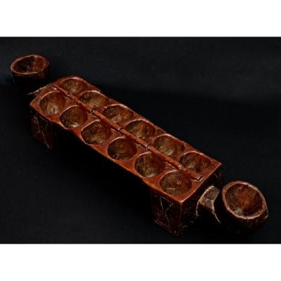 African Mancala Dan Carved Wood Game Board From Ivory Coast