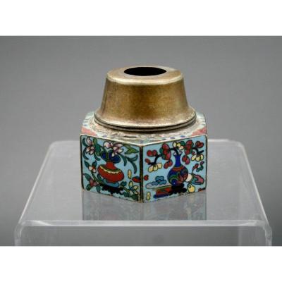 Antique Chinese Cloisonne Opium Lamp