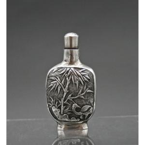 Antique  Chinese Silver Snuff Bottle