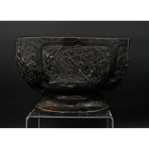 Antique Chinese Bronze Punch Bowl