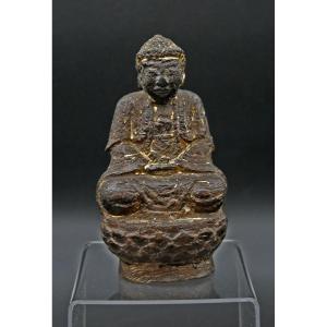 Ancien Bouddha Chinois En Bronze d'époque Ming 