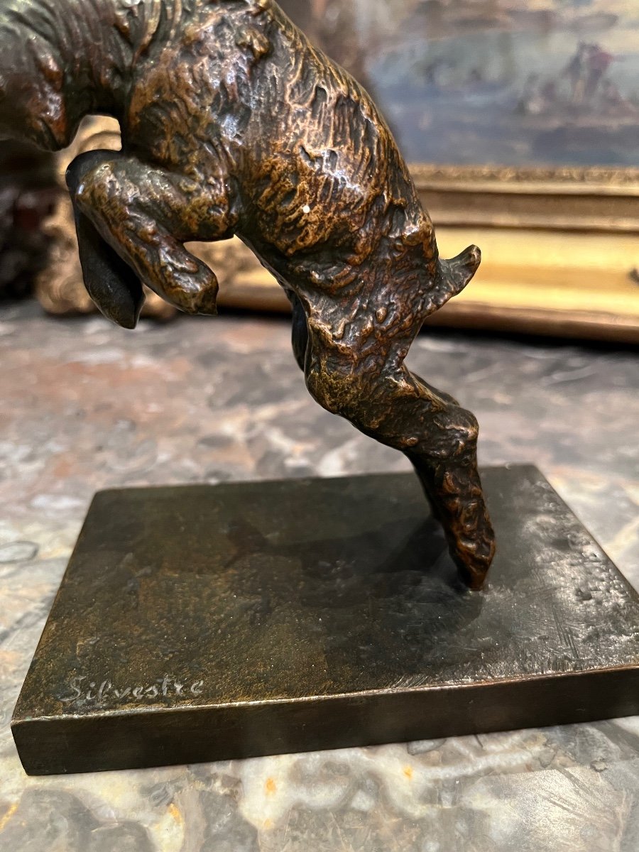 Pair Of Silvestre  Bronze Ibex Bookends-photo-4