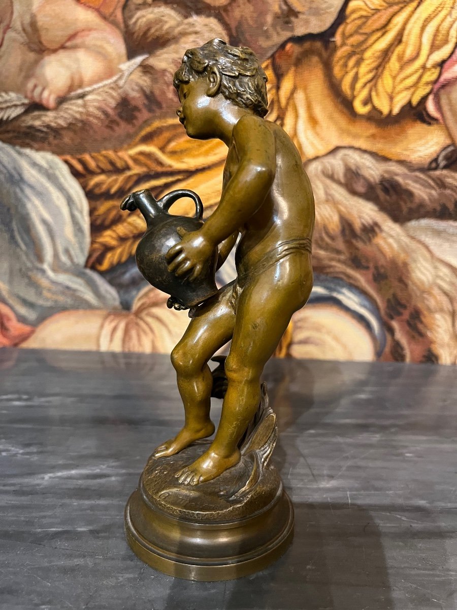 Auguste Moreau, Bronze Enfant porteur d’eau.-photo-2