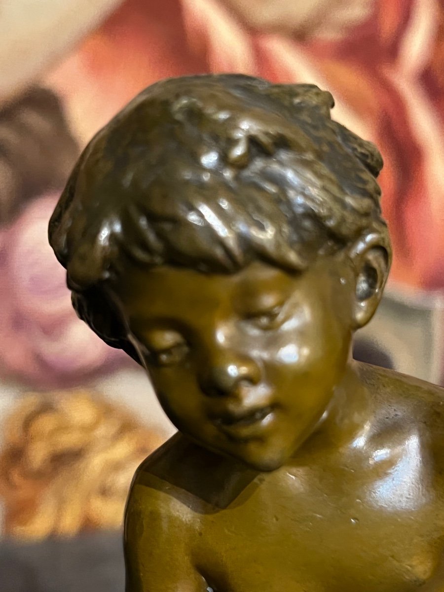 Auguste Moreau, Bronze Enfant porteur d’eau.-photo-2