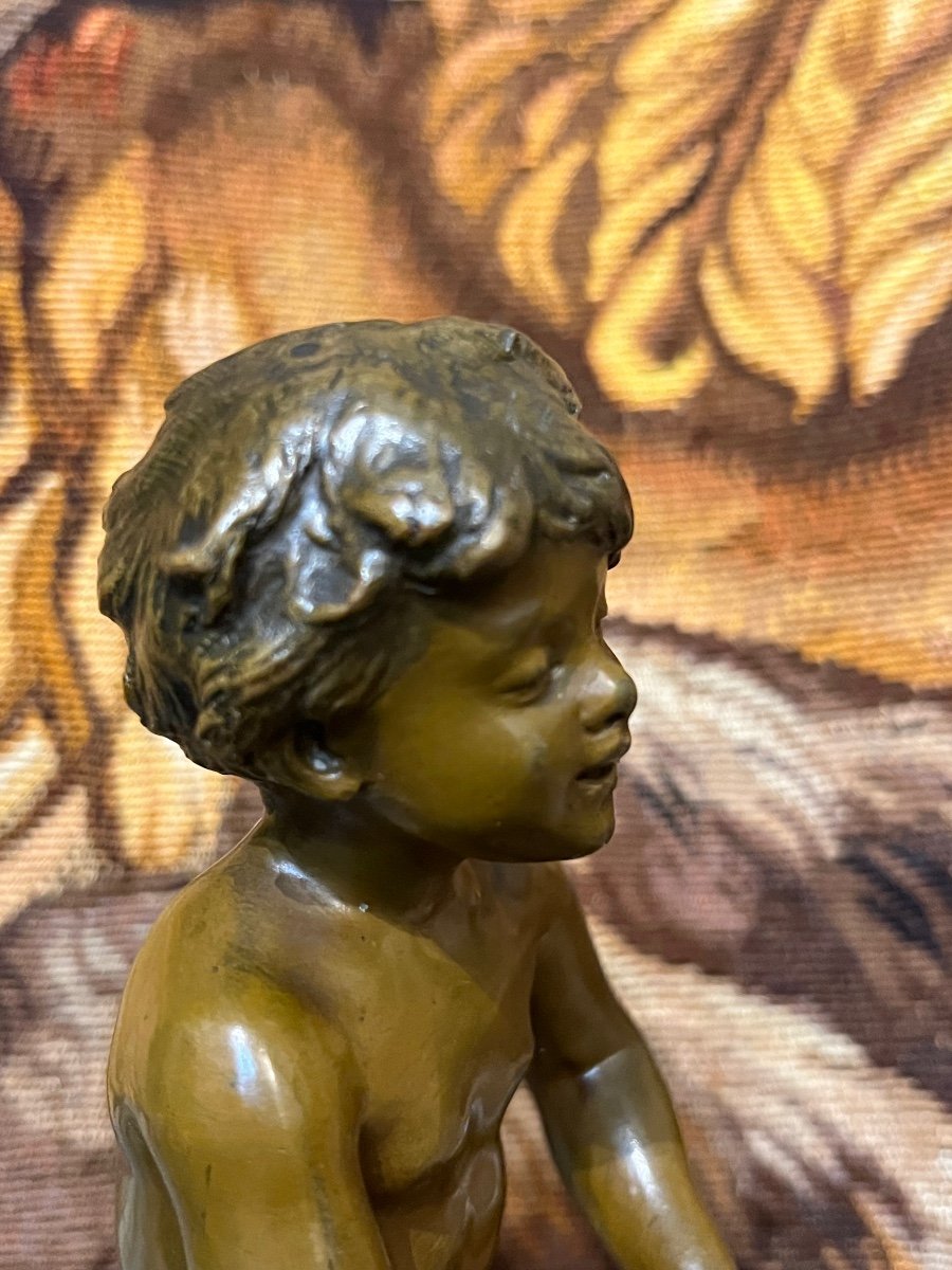 Auguste Moreau, Bronze Enfant porteur d’eau.-photo-3