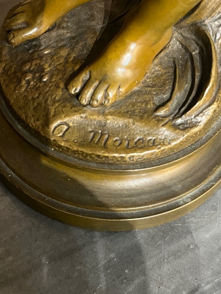 Auguste Moreau, Bronze Enfant porteur d’eau.-photo-4