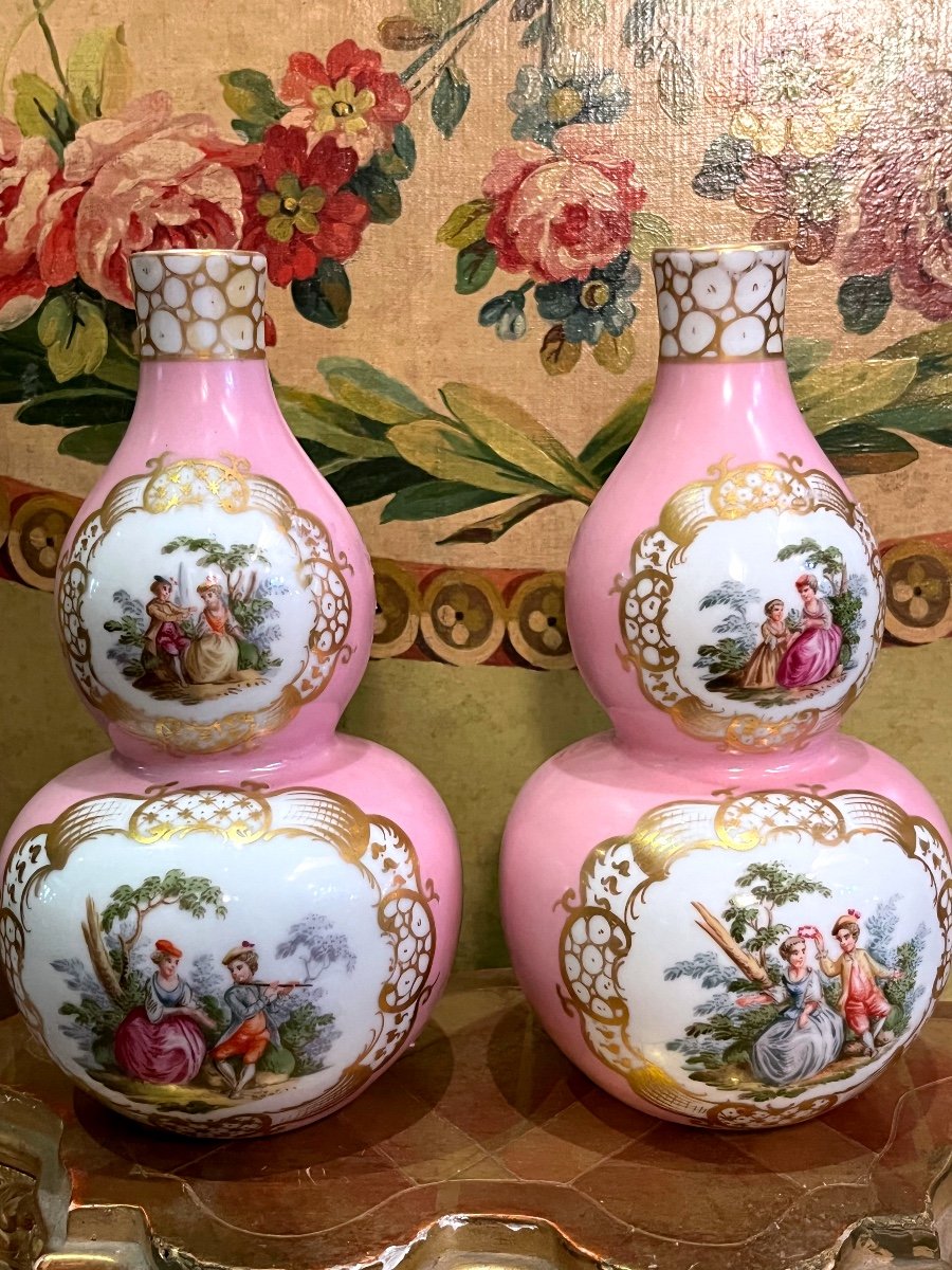 Meissen, Paire De Vases en Porcelaine de  Augustus Rex -photo-1