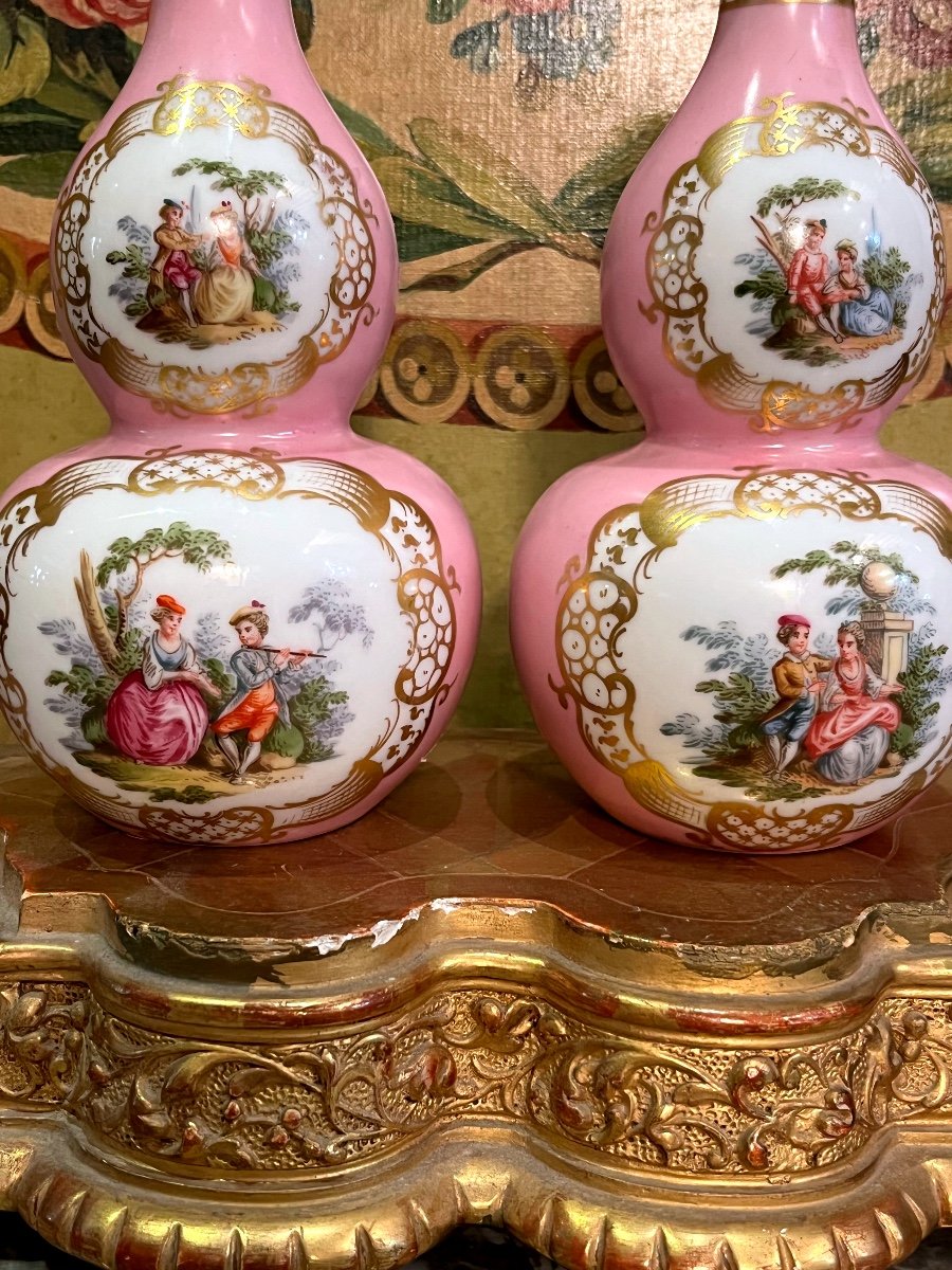 Meissen, Paire De Vases en Porcelaine de  Augustus Rex -photo-5
