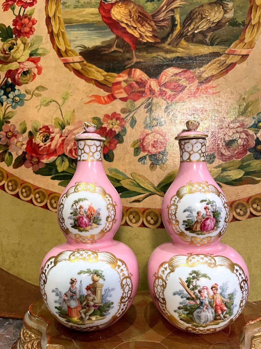 Meissen, Paire De Vases en Porcelaine de  Augustus Rex -photo-7