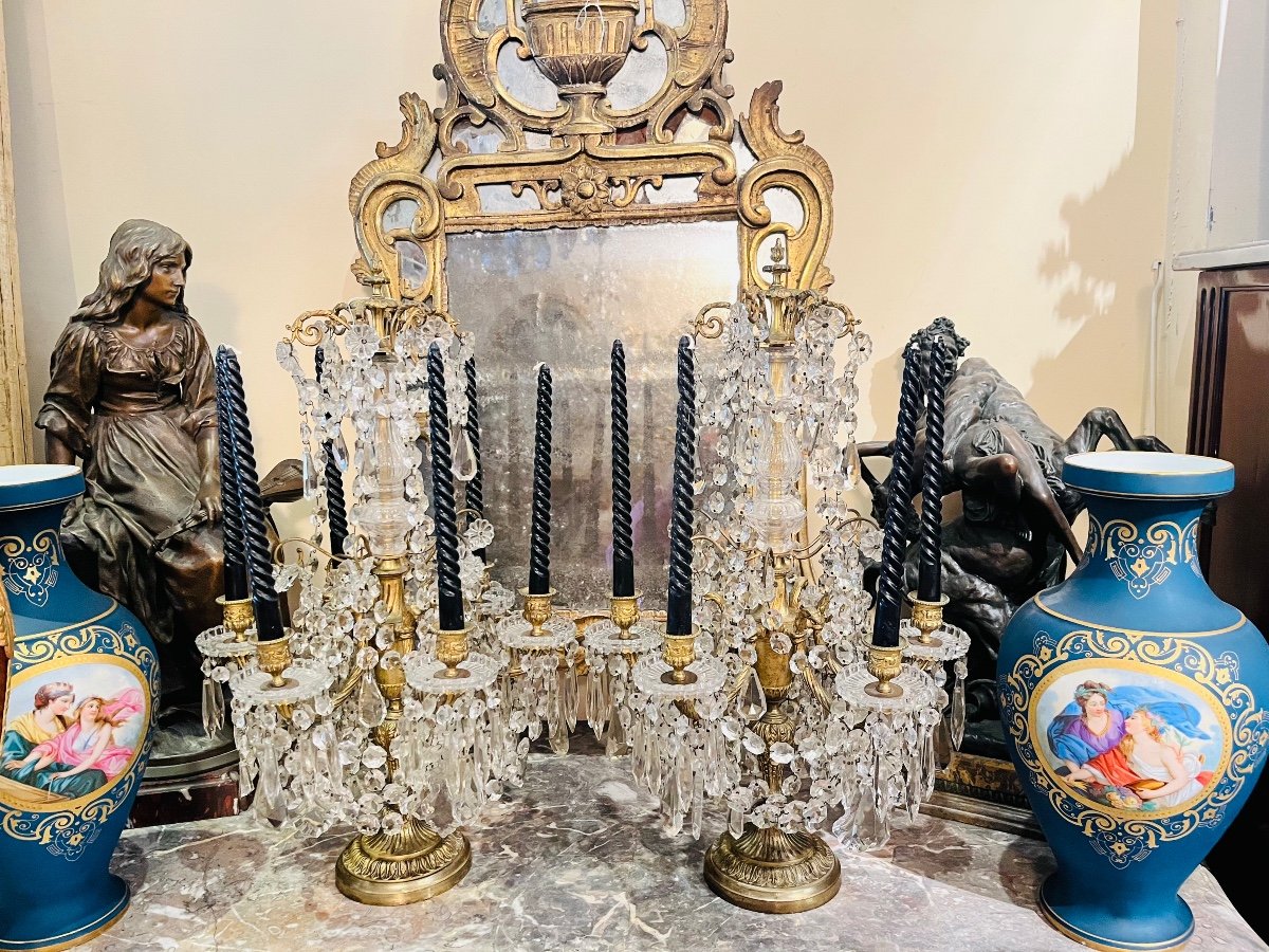 Paire De Girandoles, XIX ème -photo-4
