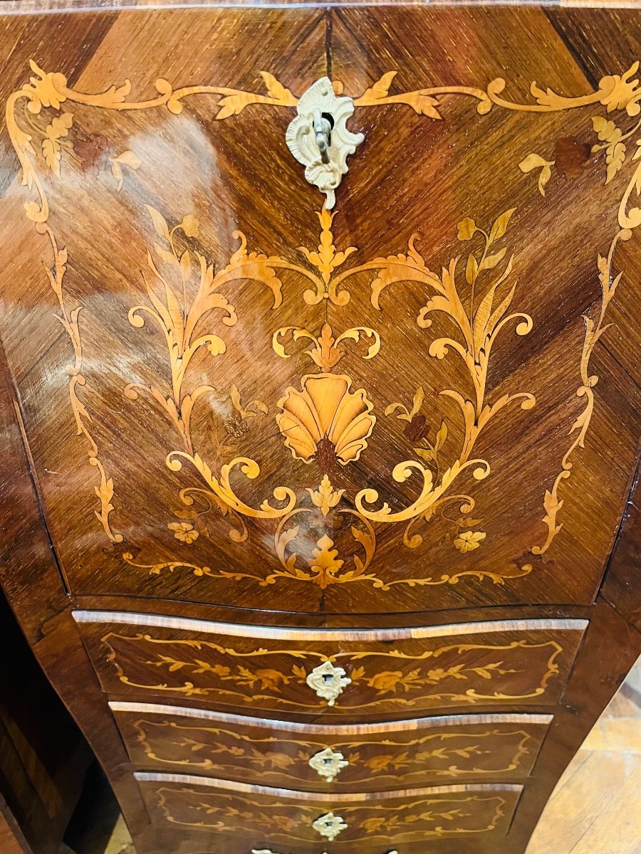 Marquetry Secretaire, 19th Century-photo-3