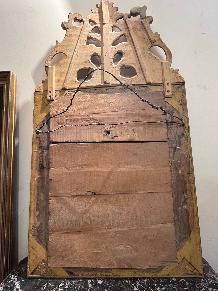 Miroir à Parecloses Et Fronton D’époque Napoléon III-photo-3