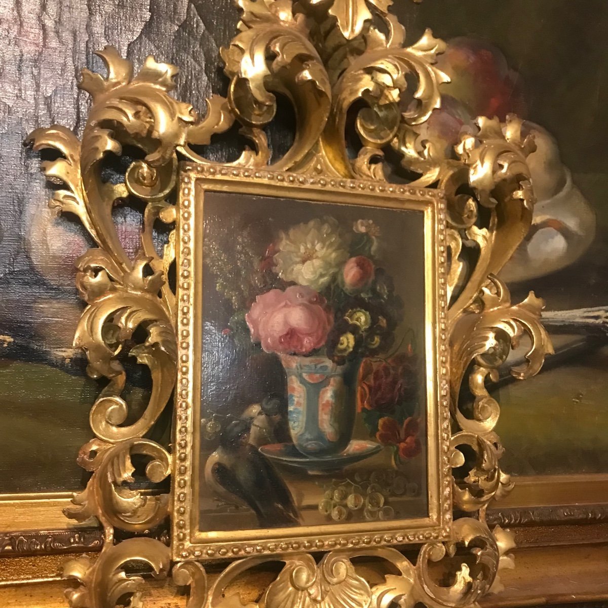 Ecole Italienne, Nature Morte, Huile Sur Panneau, Fin XIX ème -photo-3