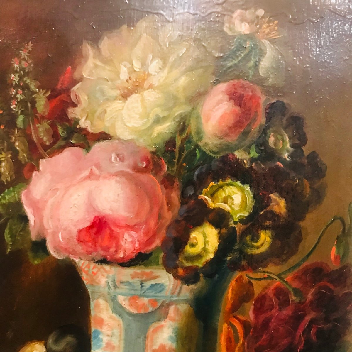 Ecole Italienne, Nature Morte, Huile Sur Panneau, Fin XIX ème -photo-4