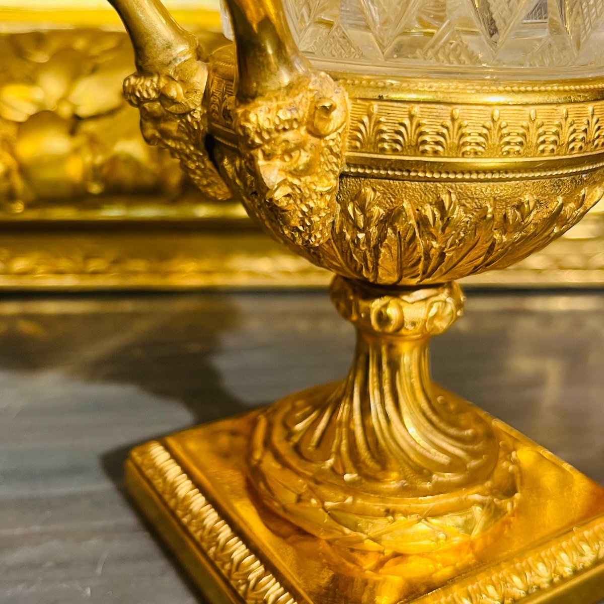 Vase En Cristal Et Bronze, XIX ème.-photo-4