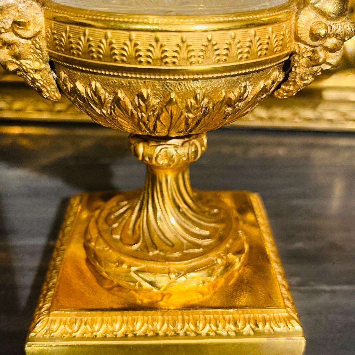 Vase En Cristal Et Bronze, XIX ème.-photo-1