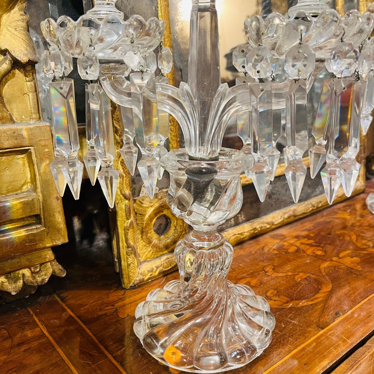 Paire De Chandelier En Cristal De Baccarat-photo-4