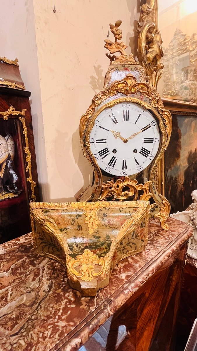 Cartel et sa console d’Applique D’époque Louis XV.-photo-2