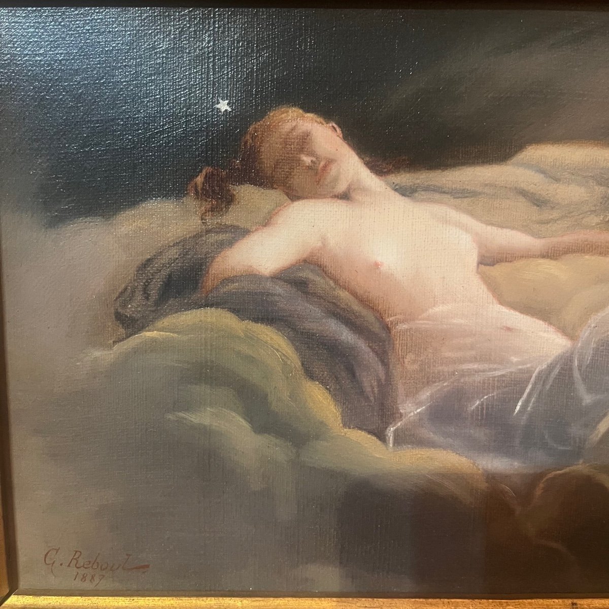 Allegory Of The Night, Oil On Canvas Late 19th Century.-photo-3