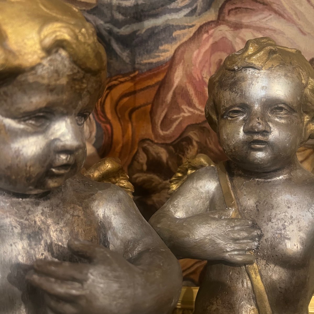 Pair Of Cherubs, 18th Century.-photo-3