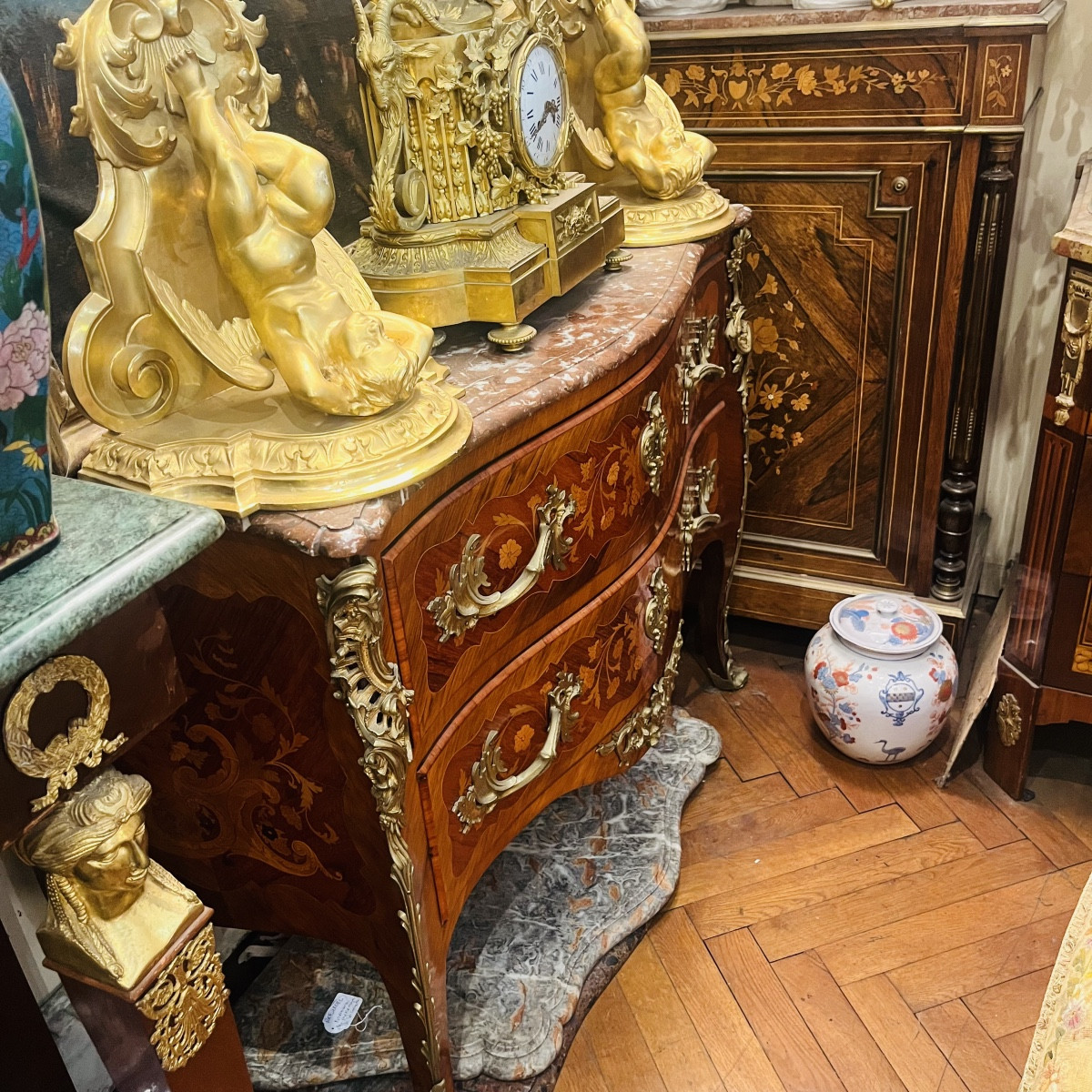 Marquetry Chest Of Drawers, Napoleon III Period-photo-4