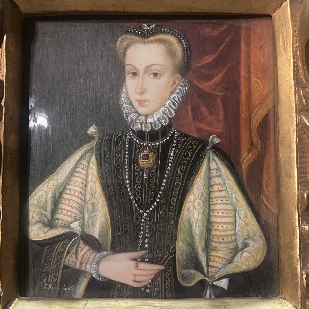 Ecole Flamande, portrait D’Anne d’Autriche XIX ème.-photo-3