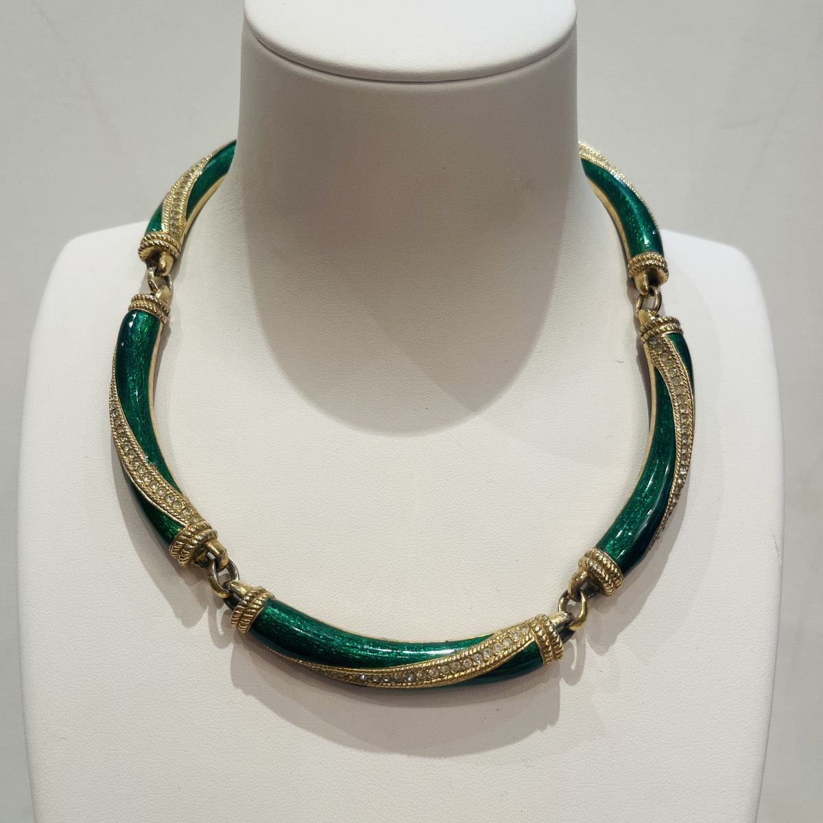 Christian Dior, collier émaillé et strass -photo-2