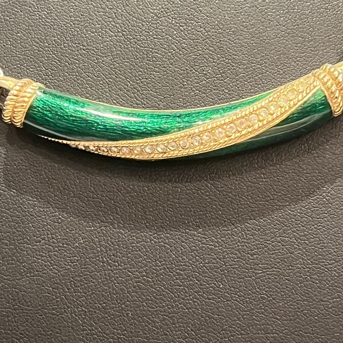 Christian Dior, collier émaillé et strass -photo-3