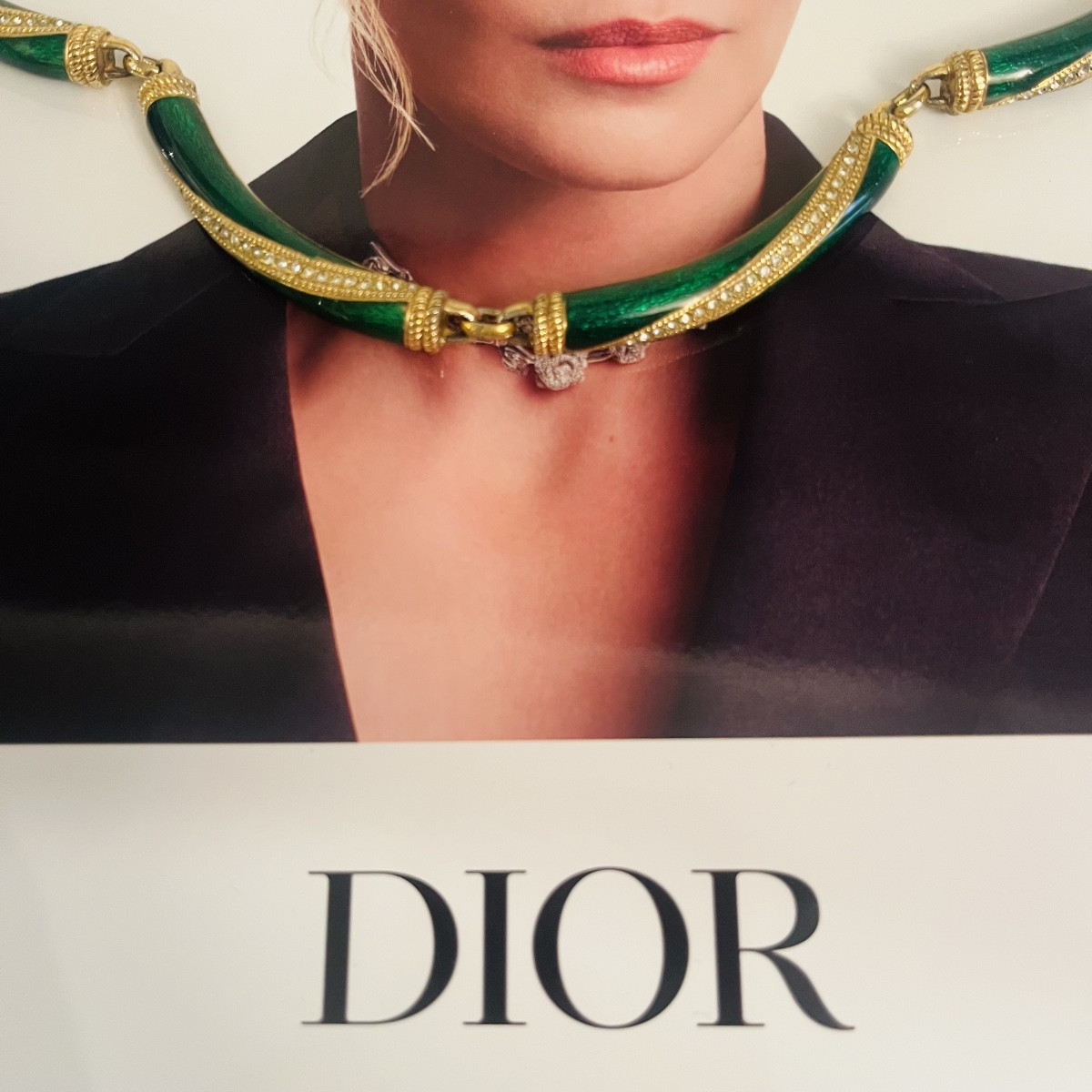 Christian Dior, collier émaillé et strass -photo-3