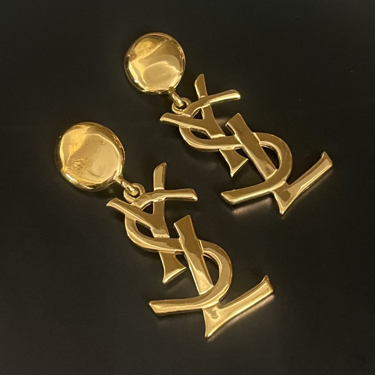YSL, Yves SAINT LAURENT, boucles  d’oreilles.-photo-2