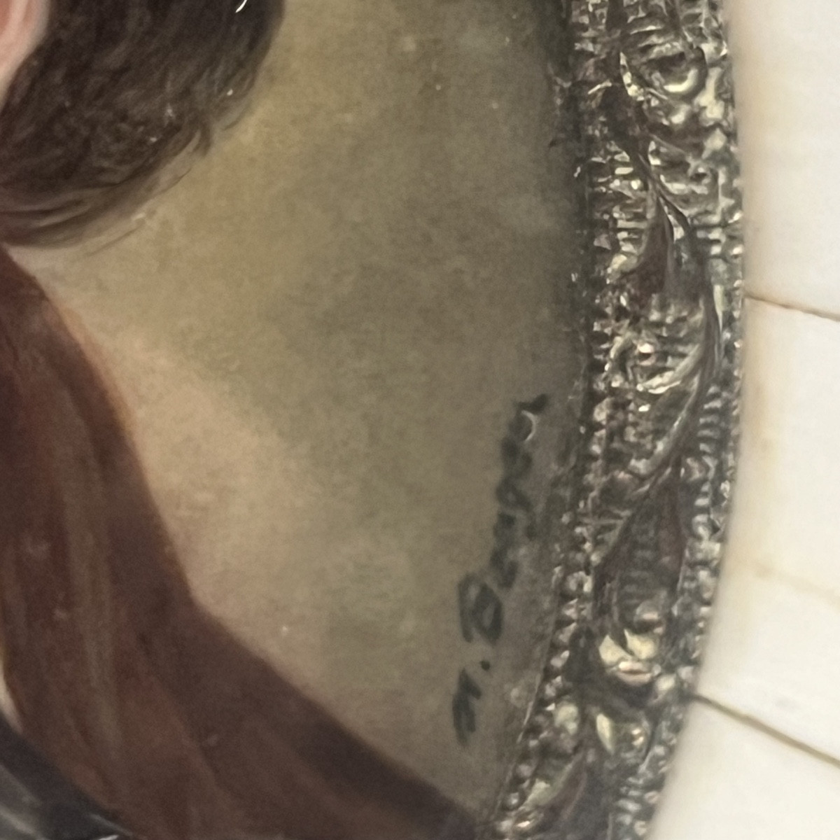 Miniature sur Ivoire, Franz Schubert, 19 ème siècle.-photo-1