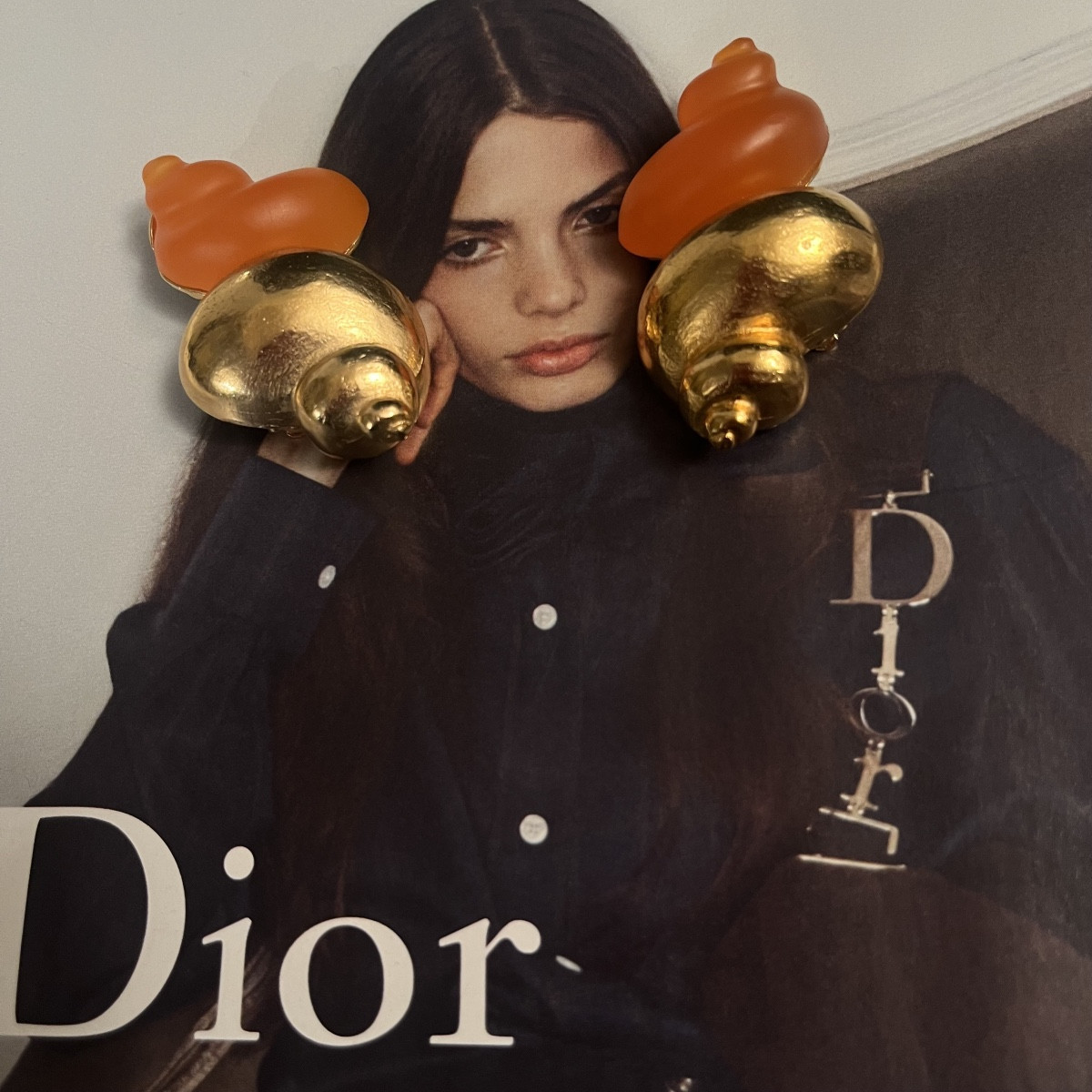 Dior, boucles d’oreilles à clips coquillages -photo-4