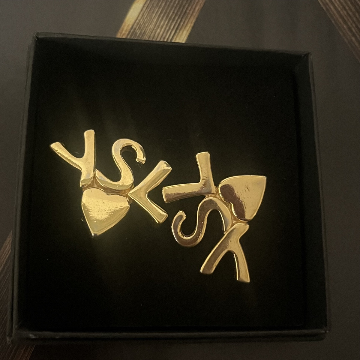 Yves Saint Laurent, Ysl Logo Earrings.-photo-3