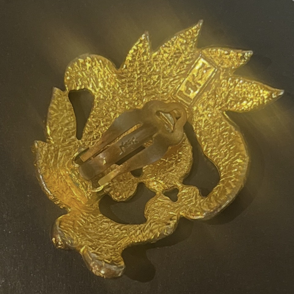 Yves Saint Laurent, boucles d’oreilles feuilles -photo-3