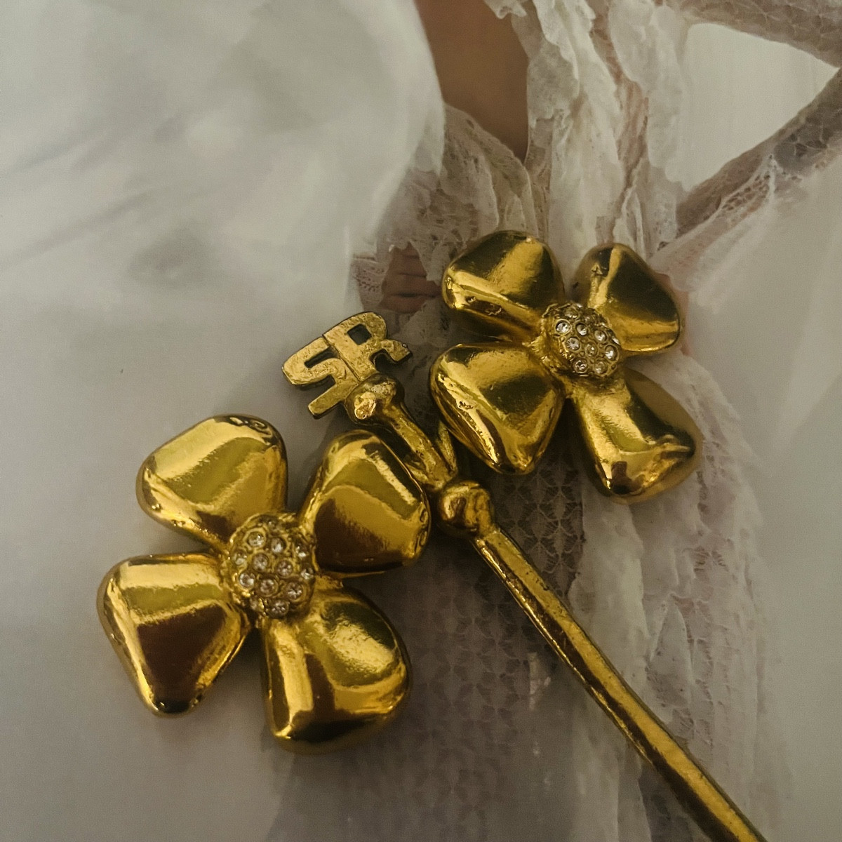 Yves Saint Laurent, Flower Earrings-photo-2