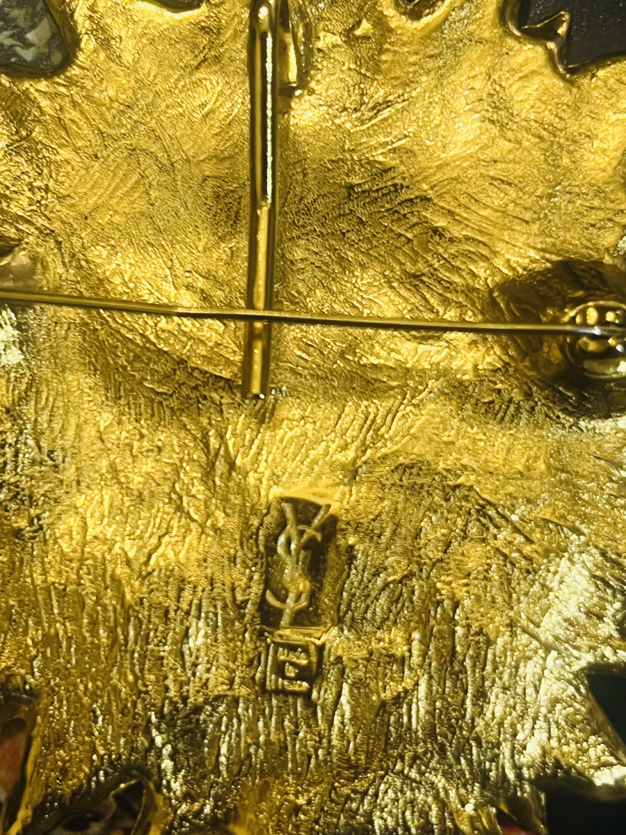 Yves Saint Laurent, Sun Face Brooch .-photo-2