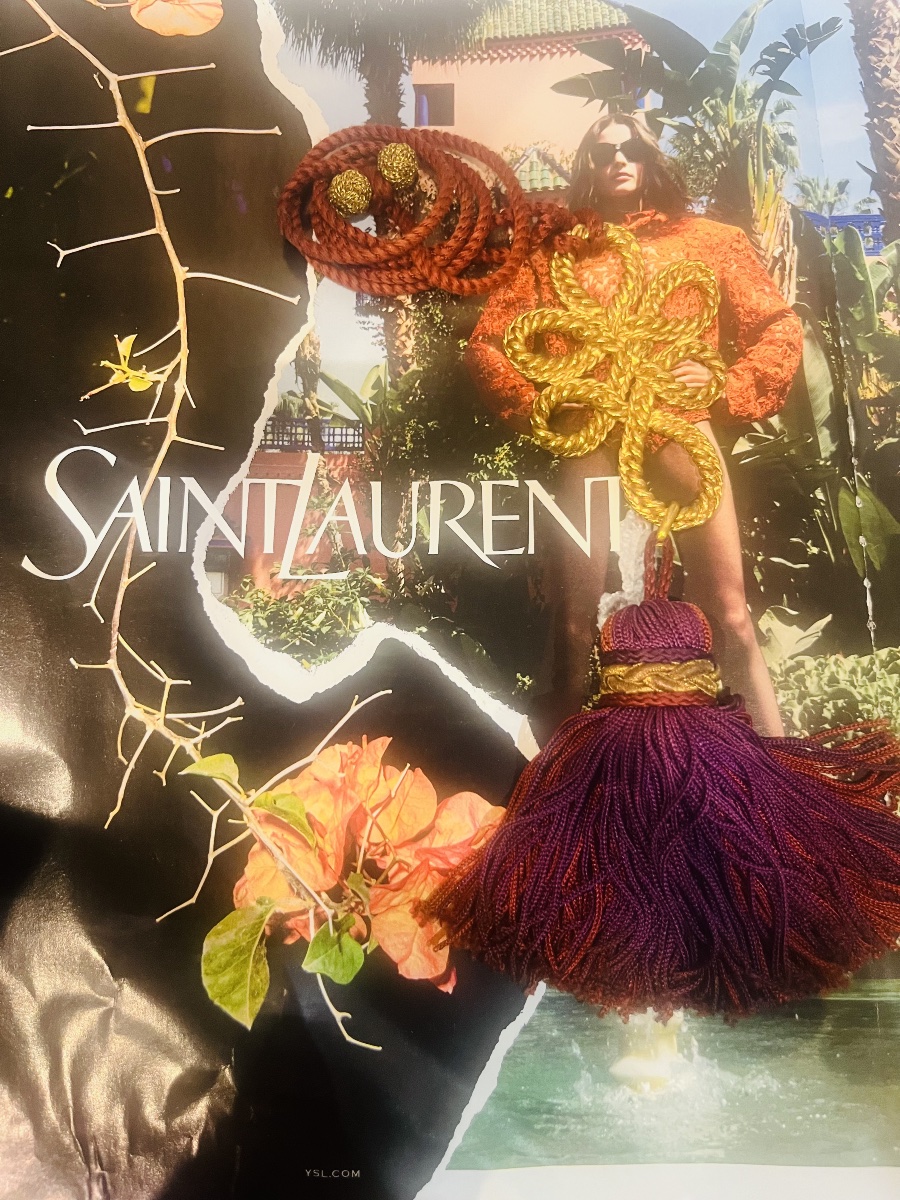 Yves SAINT LAURENT, collier pendentif passementerie ,1993. -photo-2