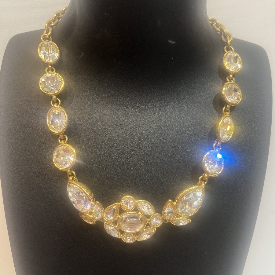 Yves Saint Laurent, Gold And Crystal Necklace, Circa 1980.-photo-2