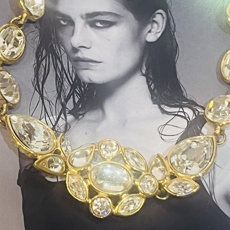 Yves Saint Laurent, Gold And Crystal Necklace, Circa 1980.-photo-4