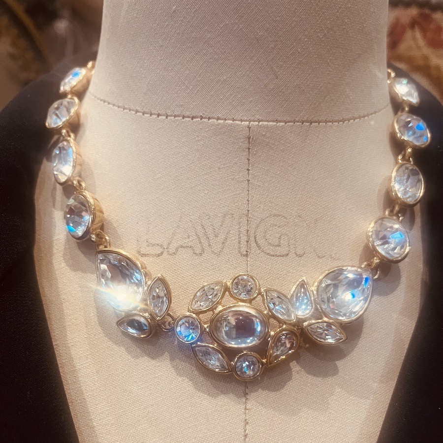 Yves Saint Laurent, Gold And Crystal Necklace, Circa 1980.