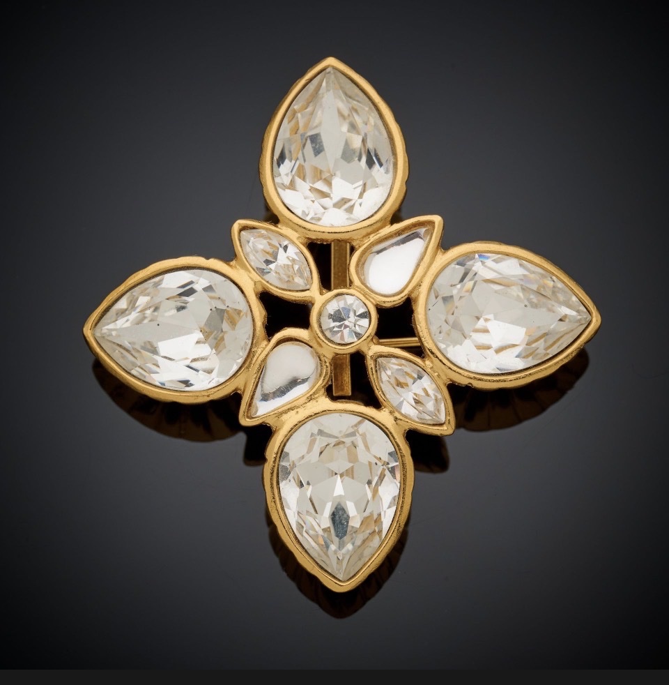 Yves SAINT LAURENT, broche pendentif, années 1990