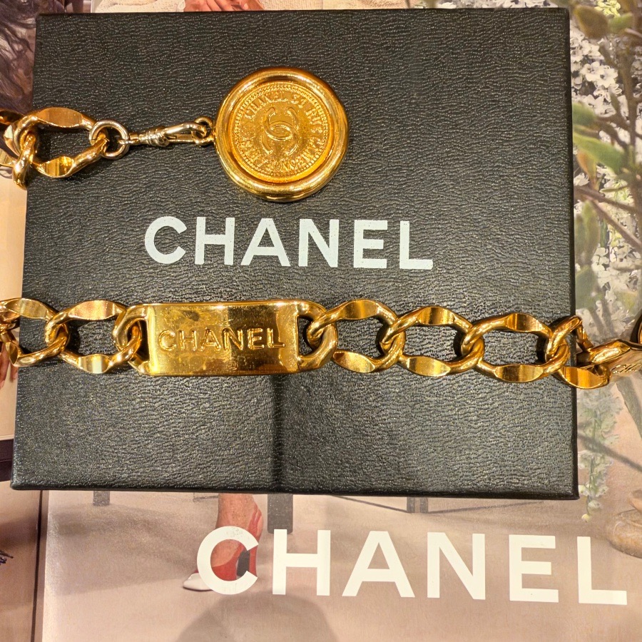 CHANEL, ceinture en métal doré circa 1990-photo-2